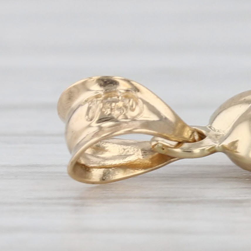 Winged Heart Pendant 18k Yellow Gold Drop