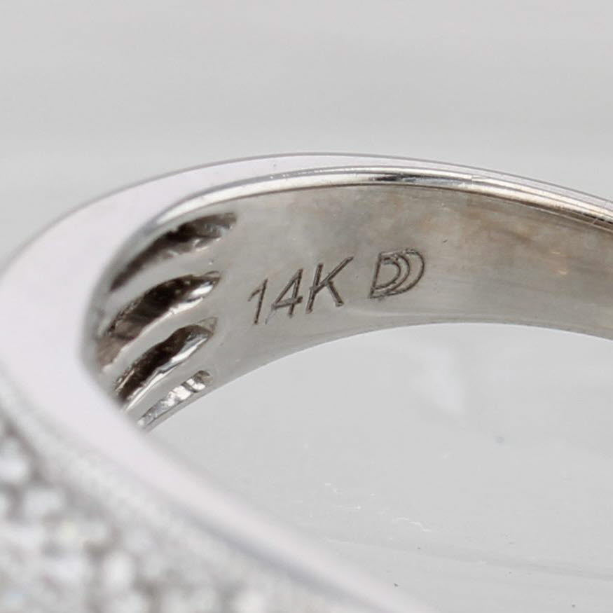 Gray 1.56ctw Diamond Curved Channel Set Ring 14k White Gold Size 7.25