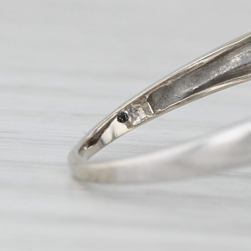 Light Gray 0.37ctw Black White Diamond Ring 14k White Gold Size 6.75