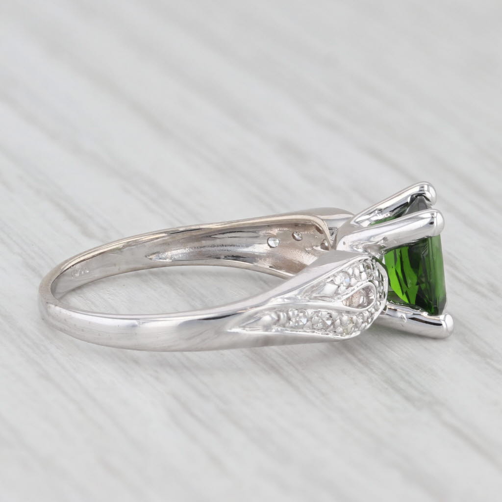 Light Gray 0.96ctw Chrome Diopside Diamond Ring 10k White Gold Size 6