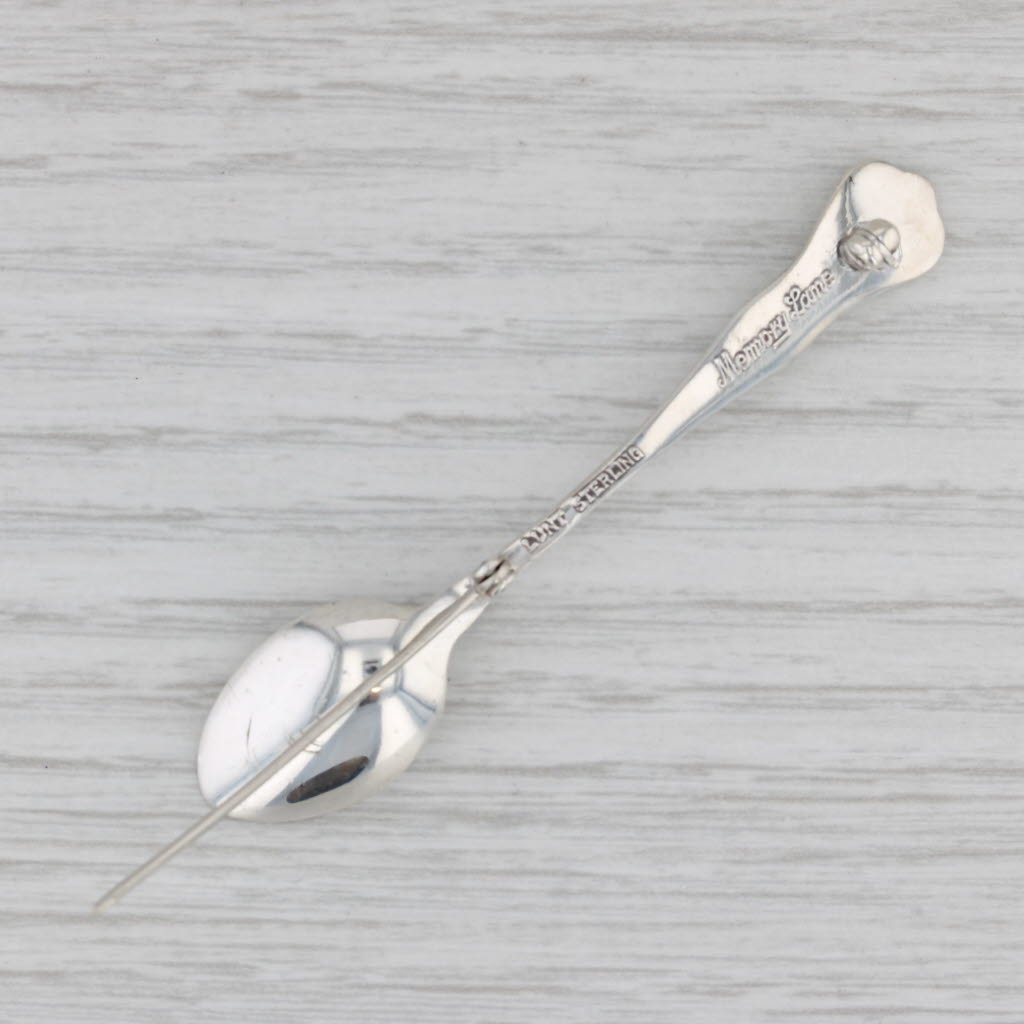 Gray Lunt Memory Lane Spoon Brooch Sterling Silver Floral Vintage