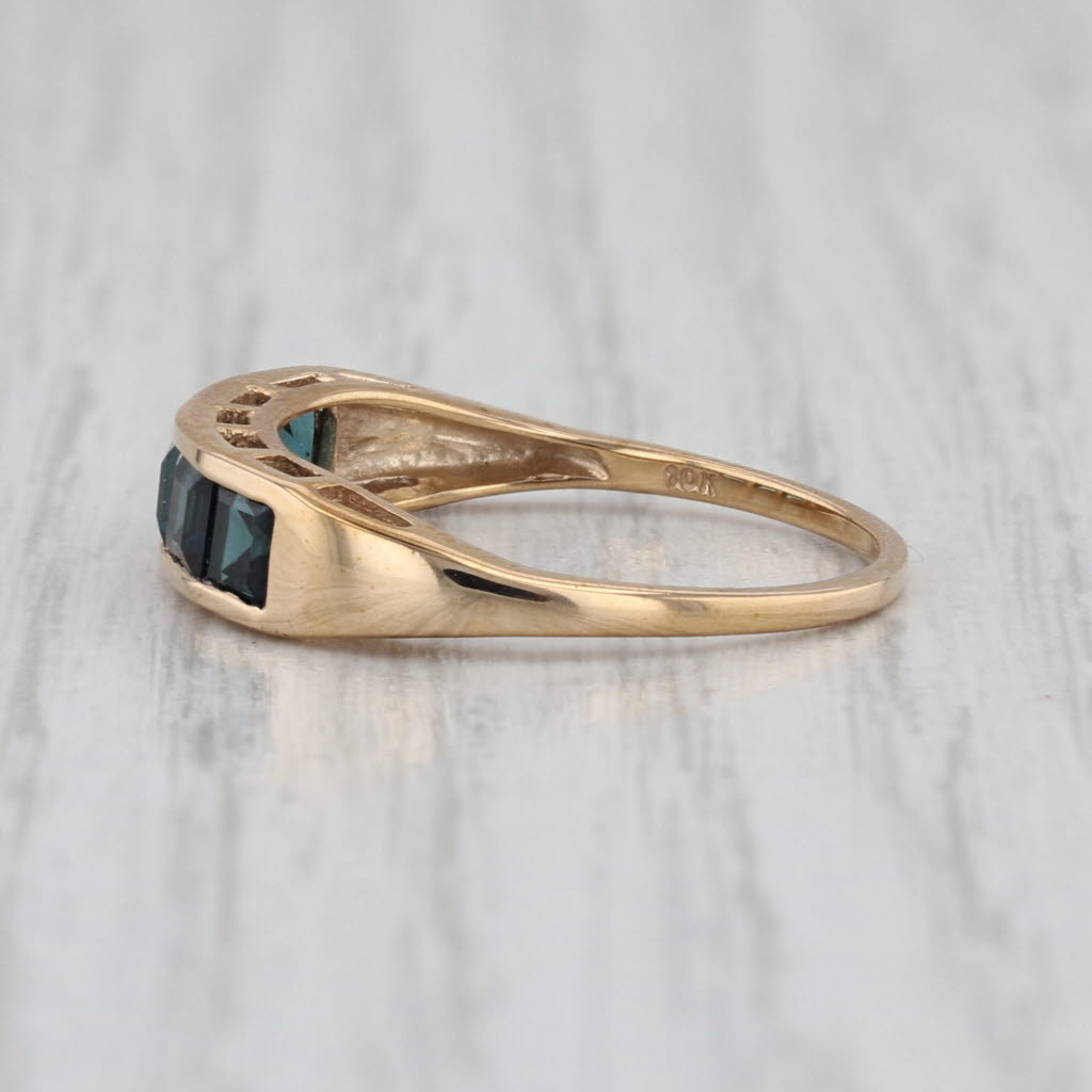 1.05ctw Indicolite Tourmaline Ring 10k Gold Size 7 COA Jacque Christie Stackable