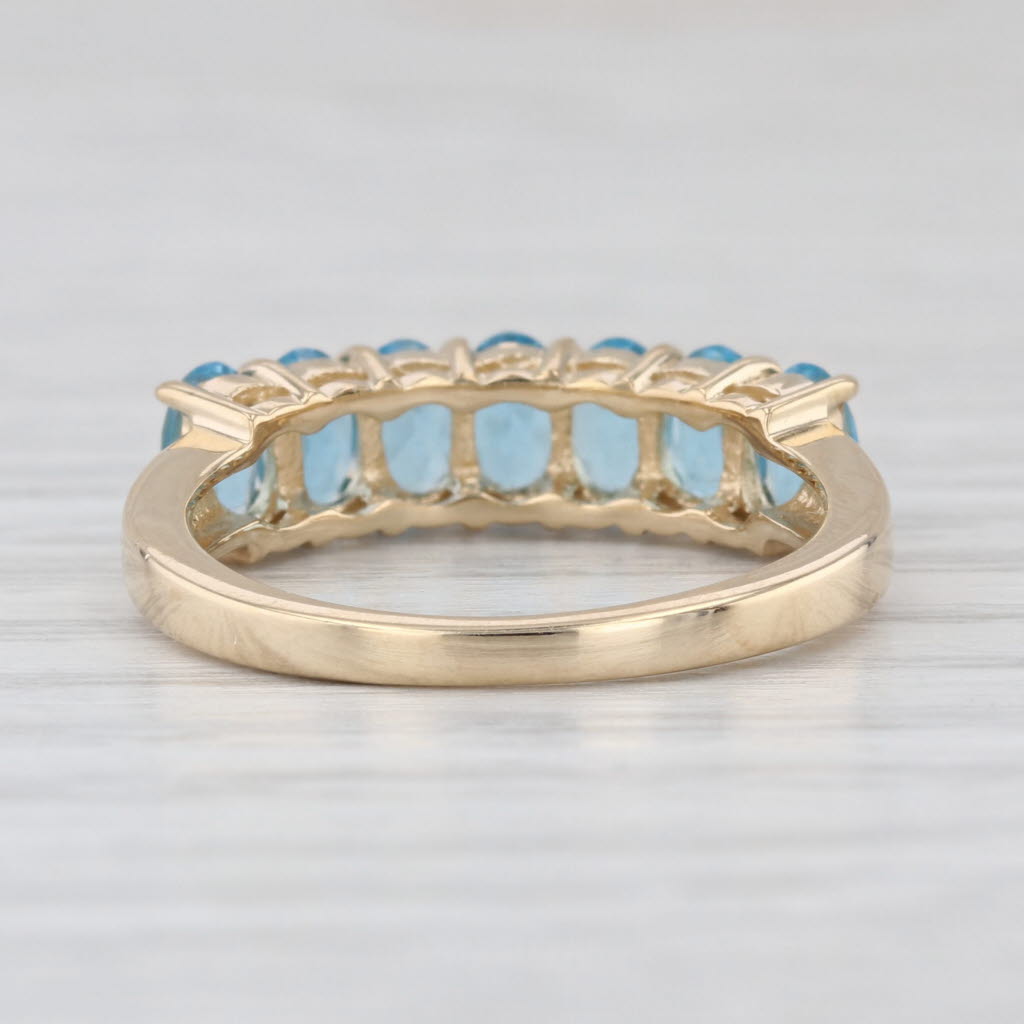 2.10ctw Blue Topaz Ring 14k Yellow Gold Size 7 Stackable