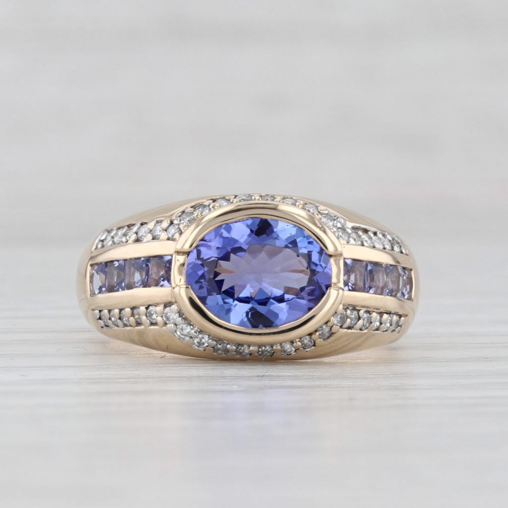 Light Gray 2.11ctw Tanzanite Diamond Ring 14k Yellow Gold Size 7.25
