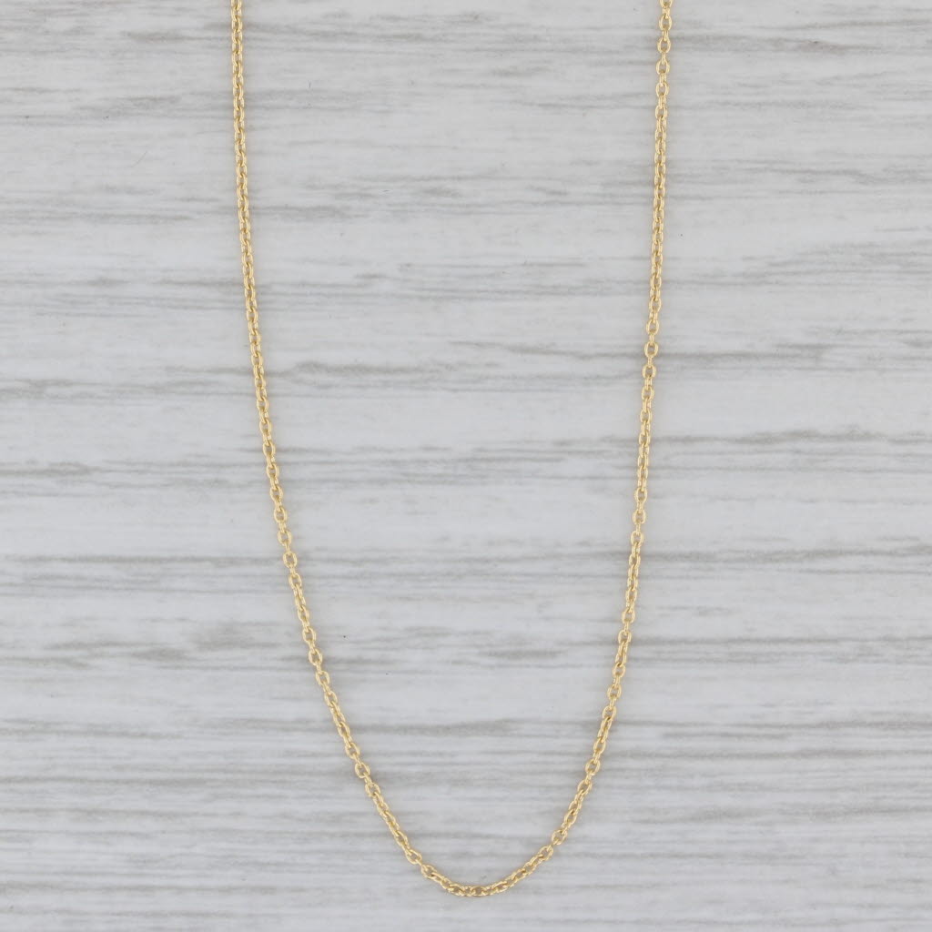 Gray New Cable Chain Necklace 14k Yellow Gold 0.9mm Adjustable 16" 17" 18"