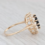 Pear Onyx Pearl Halo Ring 14k Yellow Gold Size 5.5