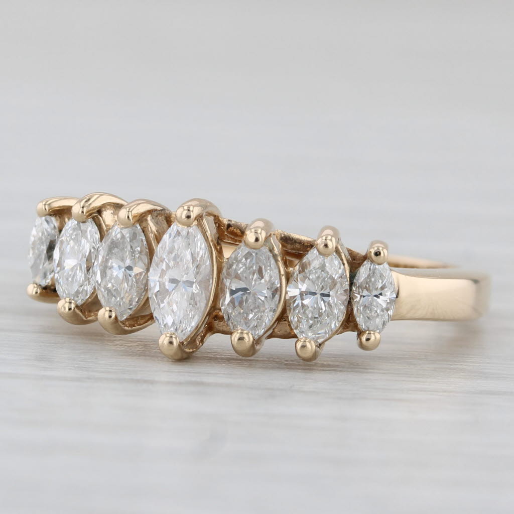 1ctw Diamond Marquise Tiered Pyramid Ring 14k Yellow Gold Size 7.5