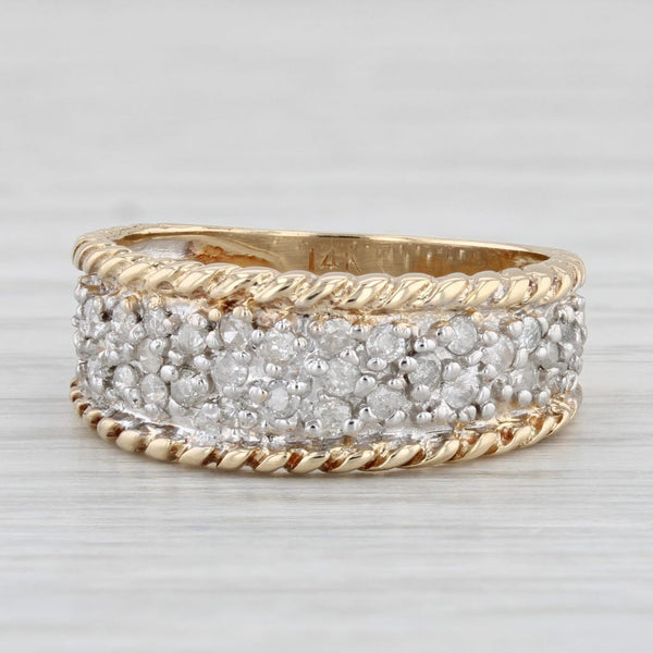 0.35ctw Pave Diamond Ring 14k Gold Size 6.75 Band