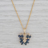 2ctw Blue Sapphire Butterfly Pendant 14k Yellow Gold 16" Cable Chain