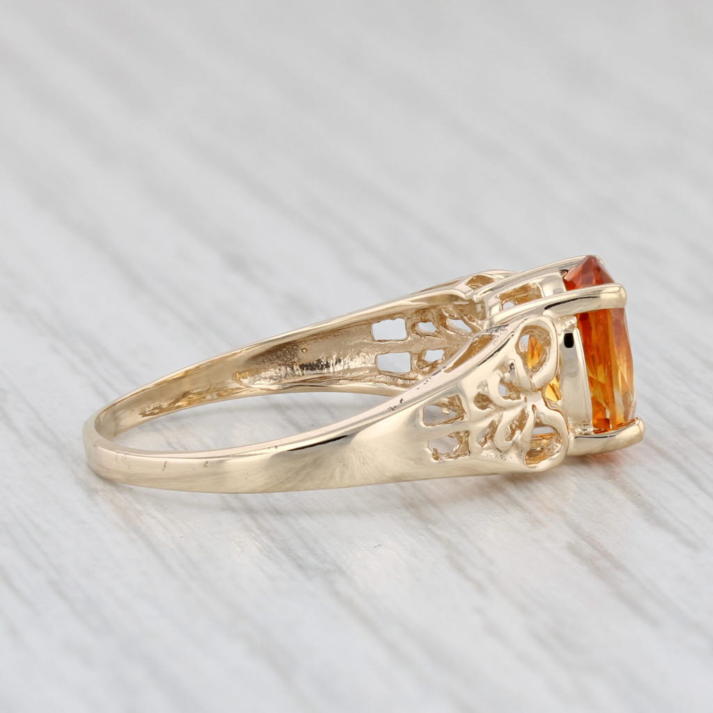 Light Gray 1.70ct Orange Citrine Ring 10k Yellow Gold Size 8 Oval Solitaire