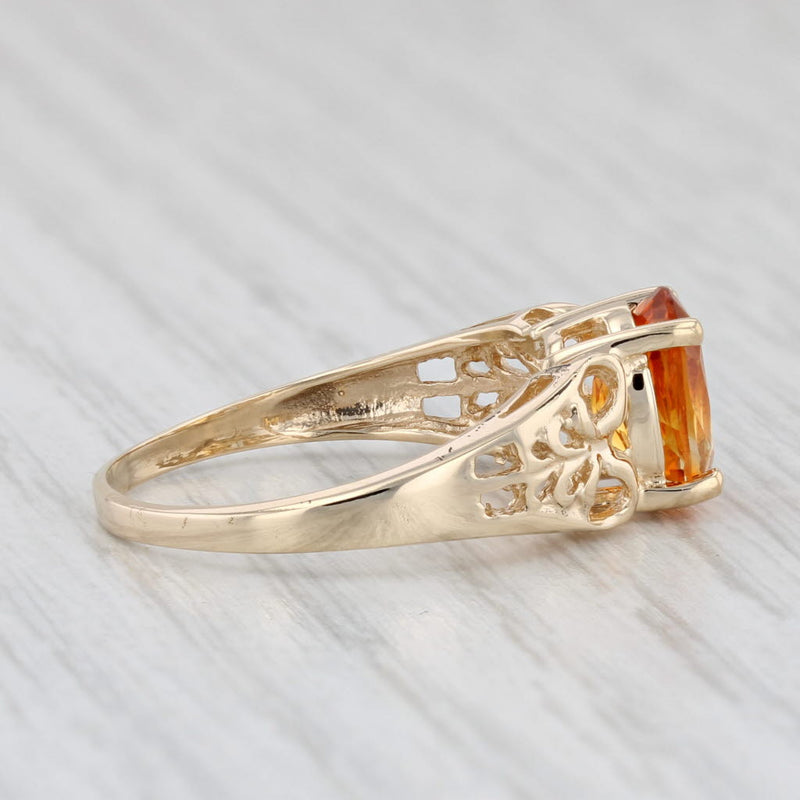 1.70ct Orange Citrine Ring 10k Yellow Gold Size 8 Oval Solitaire
