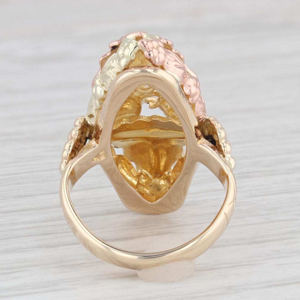 Light Gray Landstrom's Black Hills Gold 10K Yellow Rose Gold Floral Design Ring Size 3