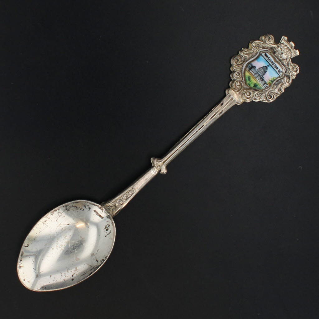 Washington DC Souvenir Spoon Sterling Silver Vintage Capitol Building