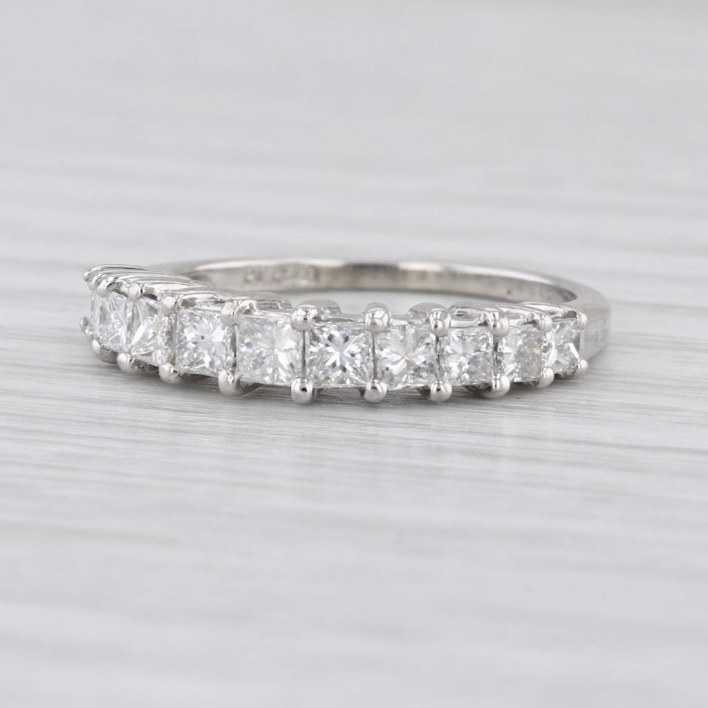 0.76ctw Diamond Wedding Band 900 Platinum Size 6.75 Anniversary Ring
