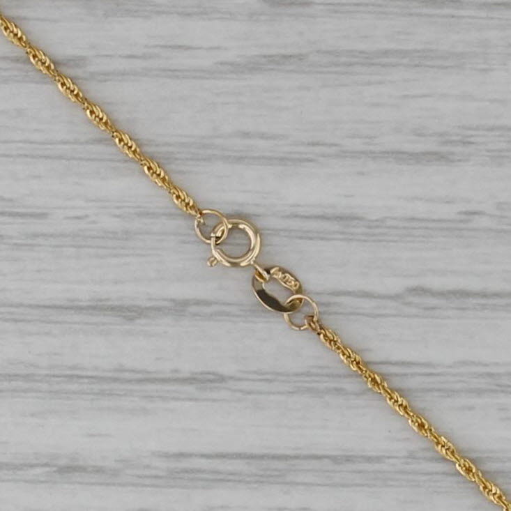 18" 1.2mm Rope Chain Necklace 18k Yellow Gold