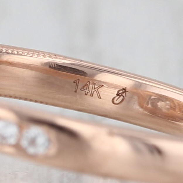 1.24ctw IGI Lab Grown Diamond Halo Engagement Ring 14k Rose Gold Size 7 Bypass