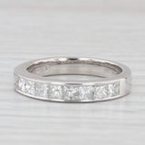 1ctw Diamond Wedding Band 14k White Gold Size 6.75 Bridal Channel Set Princess
