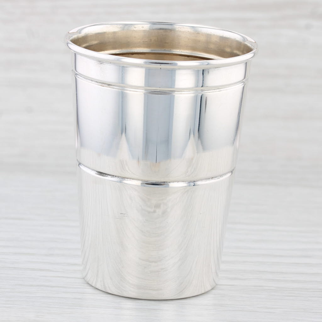 Light Gray Webster 8522 Shot Glass Double Jigger Sterling Silver Gold Wash 2.5" Vintage