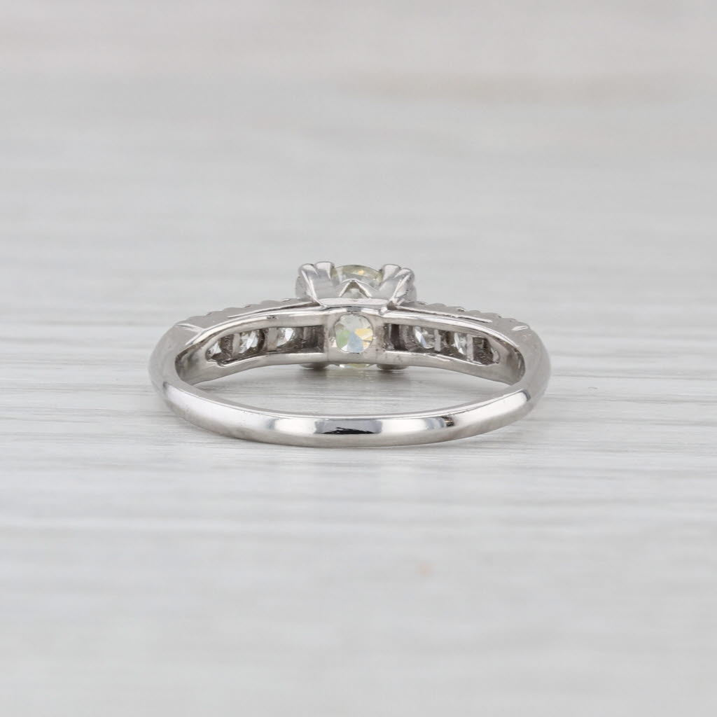 Vintage 0.77ctw Old European Diamond Engagement Ring Platinum Size 5.5