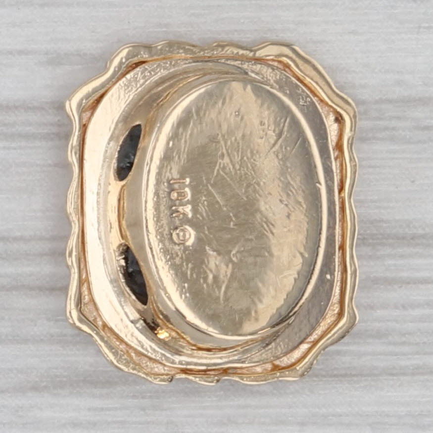 Gray Vintage Cultured Pearl Flower Slide Bracelet Charm 10k Yellow Gold