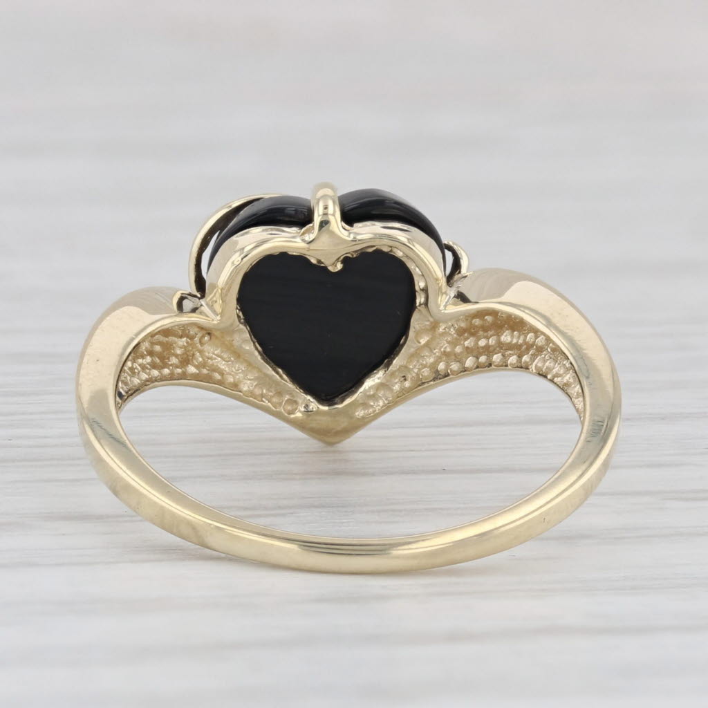 10kt good Onyx and diamond mom ring