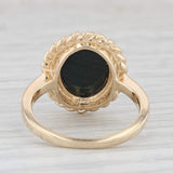 Vintage Bloodstone Ring 14k Yellow Gold Size 6.75 Oval Solitaire