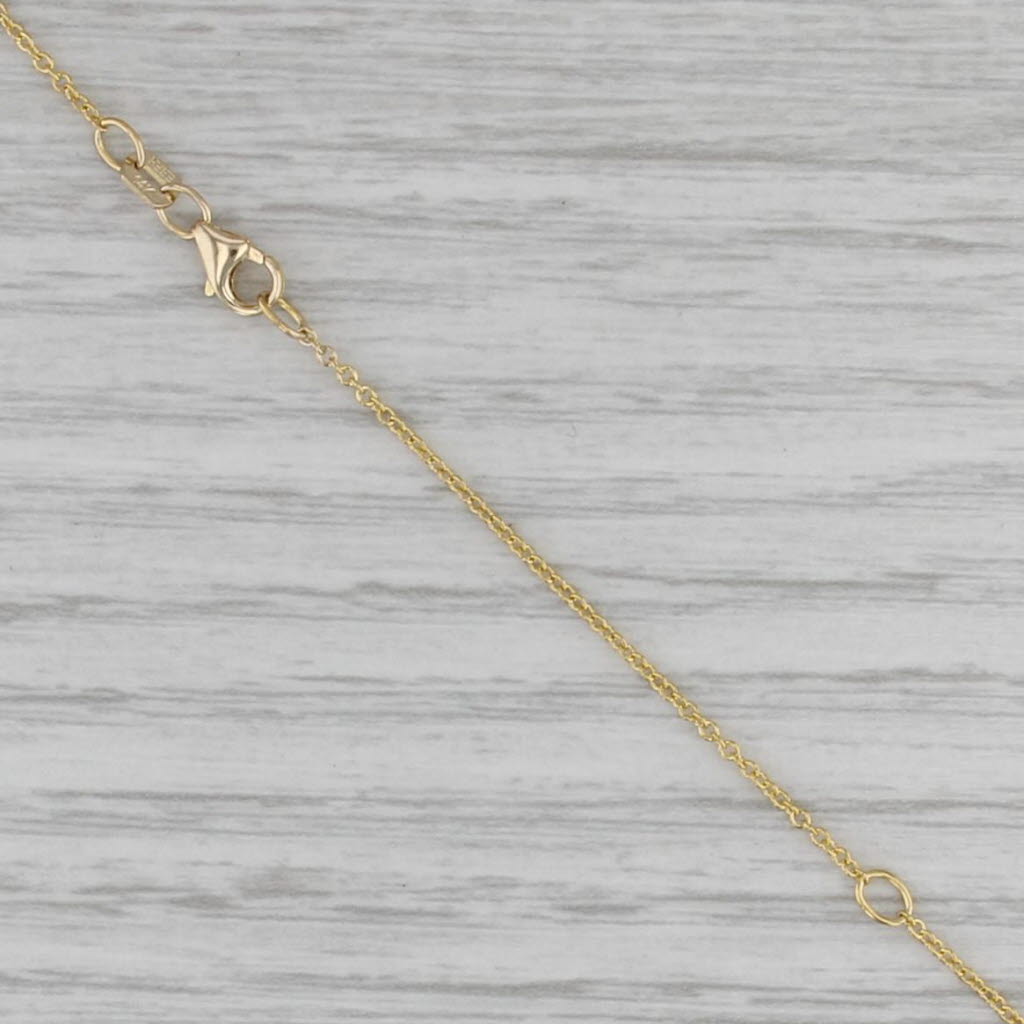 Green White Diamond Palm Tree Pendant Necklace 14k Gold 16" 18" Cable Chain