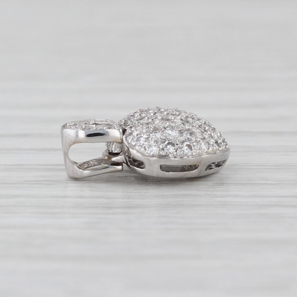 0.35ctw Diamond Puffy Heart Pendant 18k White Gold Small Drop