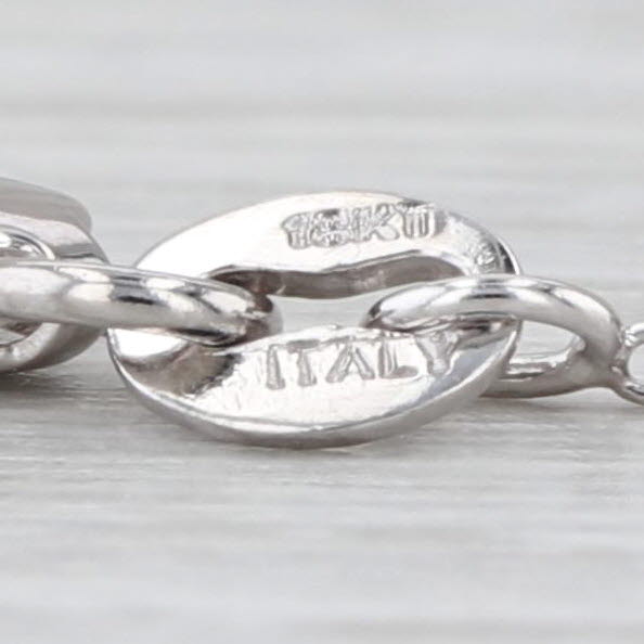 0.12ctw Diamond Small Cross Pendant Necklace 18k White Gold 16.25" Rope Chain