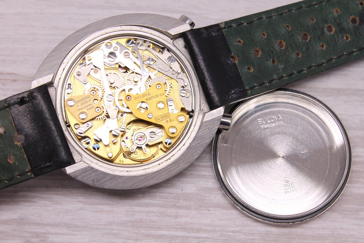 Vintage 1970s Bulova Parking Meter 43mm Automatic Chronograph Watch Buren cal.12