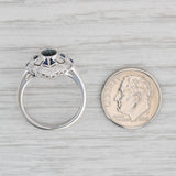 Gray New Beverley K 1.45ctw Blue Sapphire Diamond Halo Ring 18k White Gold Size 6.5