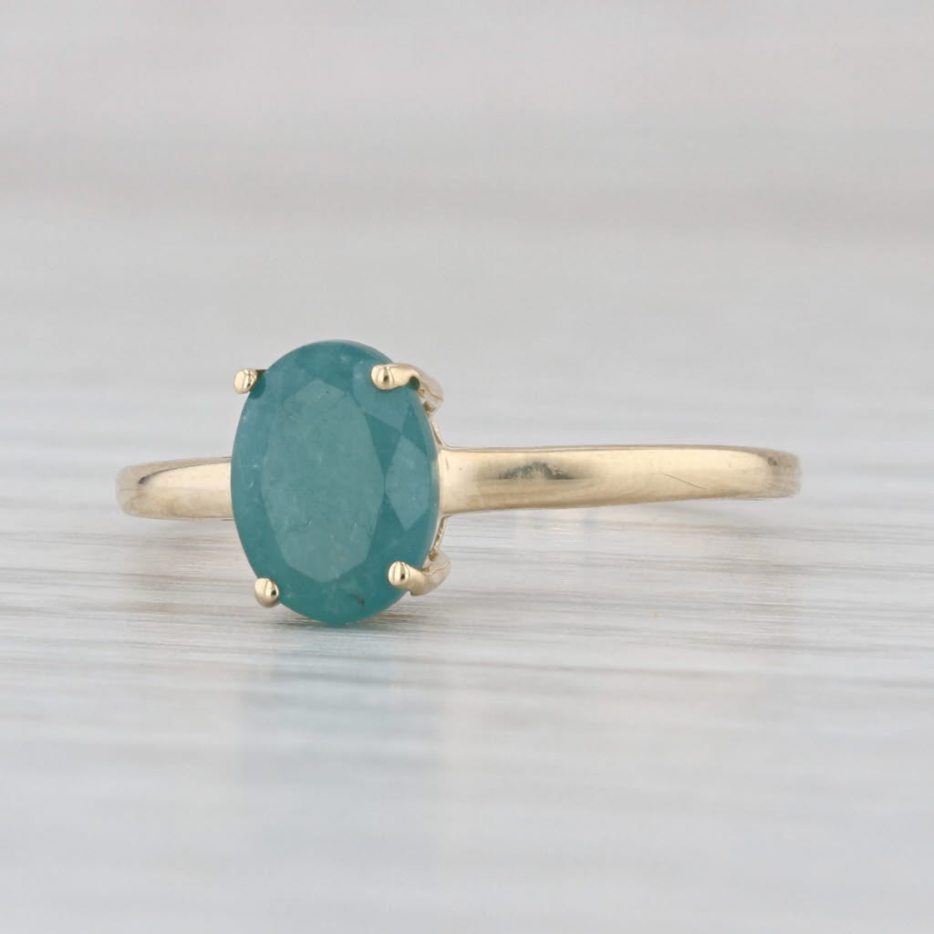 1.20ct Emerald Oval Solitaire Ring 10k Yellow Gold Size 8