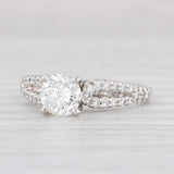 Light Gray 1.30ctw Round Diamond Engagement Ring 14k White Gold GIA Shane Co Size 7