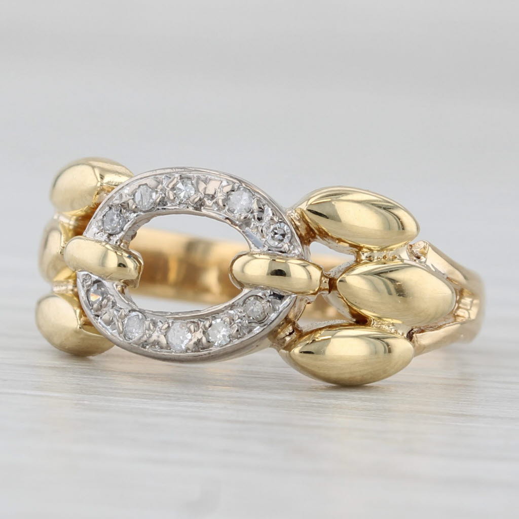 Diamond Oval Ring 18k Yellow Gold Size 6