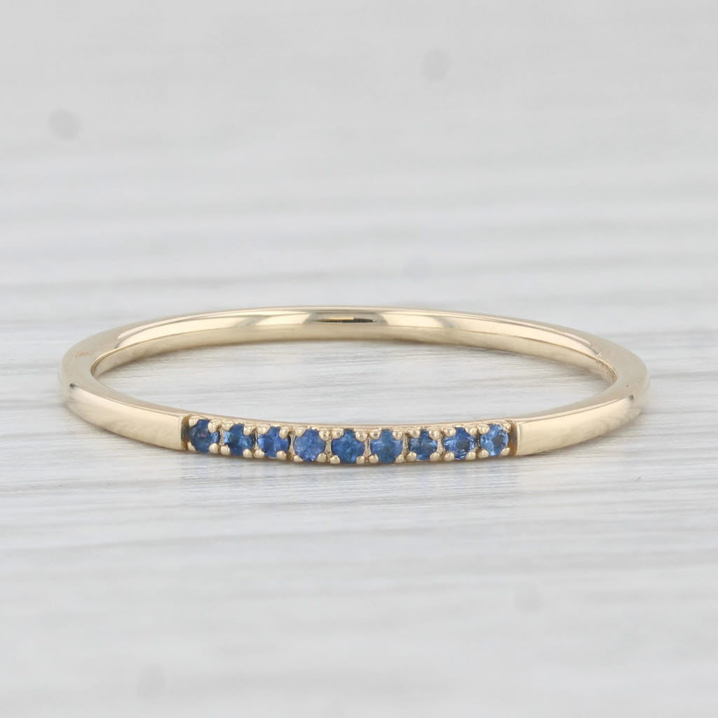 Light Gray Blue Sapphire Band 14k Yellow Gold Size 7 Stackable Wedding Ring