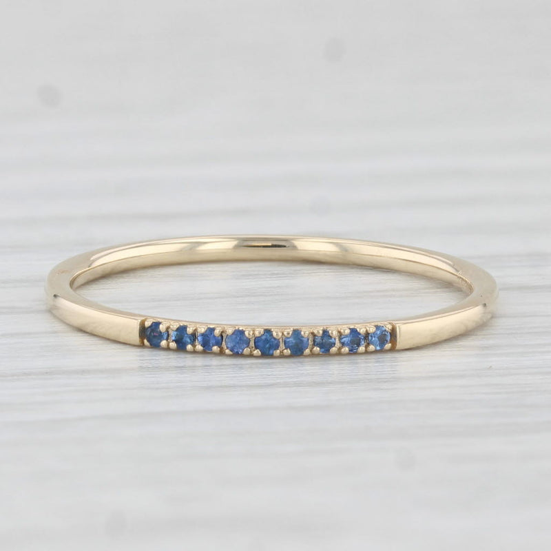 Blue Sapphire Band 14k Yellow Gold Size 7 Stackable Wedding Ring