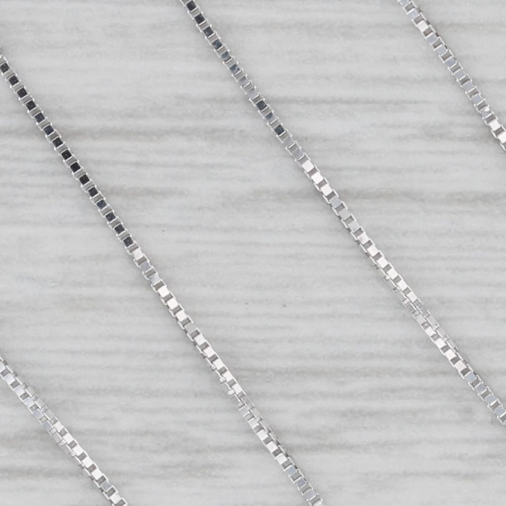 Gray 17.75" 0.5mm Box Chain Necklace 10k White Gold