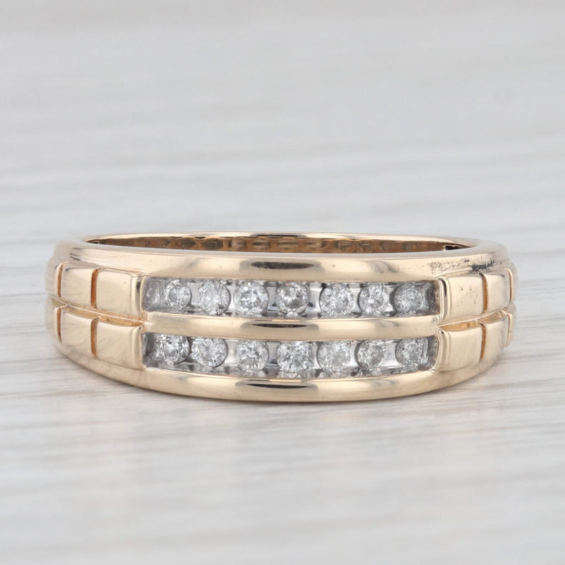 0.25ctw Diamond Men's Wedding Band 10k Yellow Gold Size 10.25 Ring