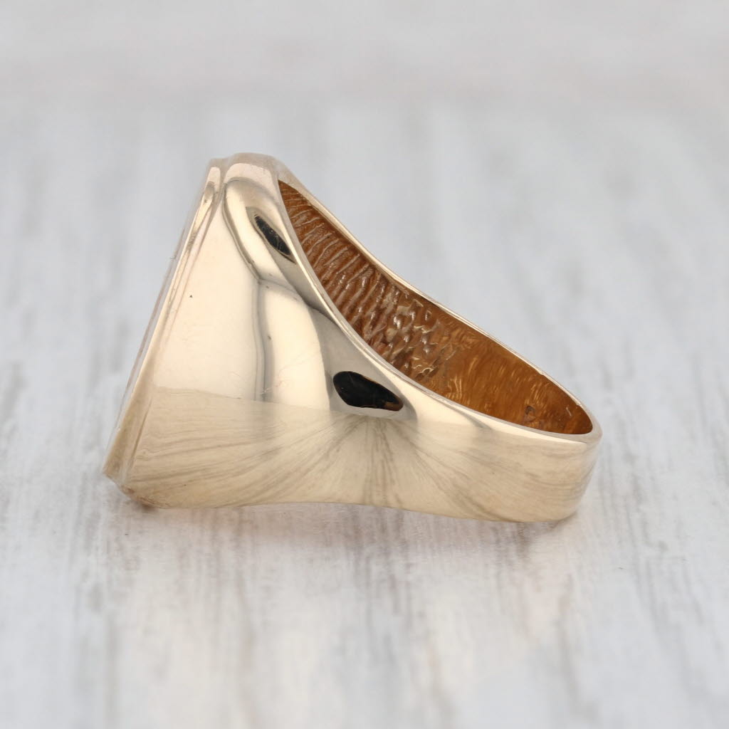 Engraved Old English Letter P Signet Ring 10k Yellow Gold Size 7.75