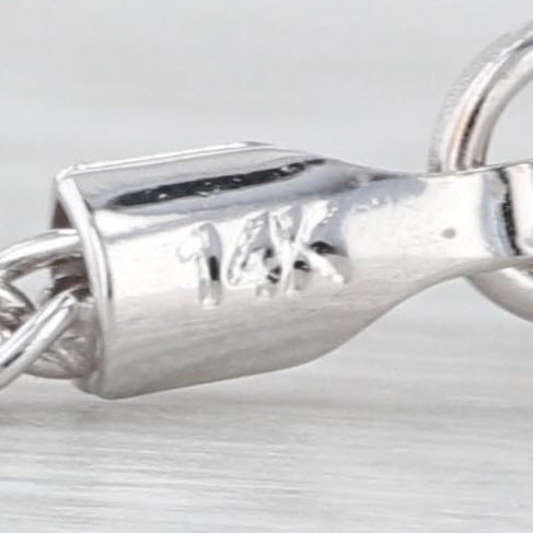 1.96ctw Diamond Teardrop Lavalier Necklace 14k White Gold 17" Wheat Chain
