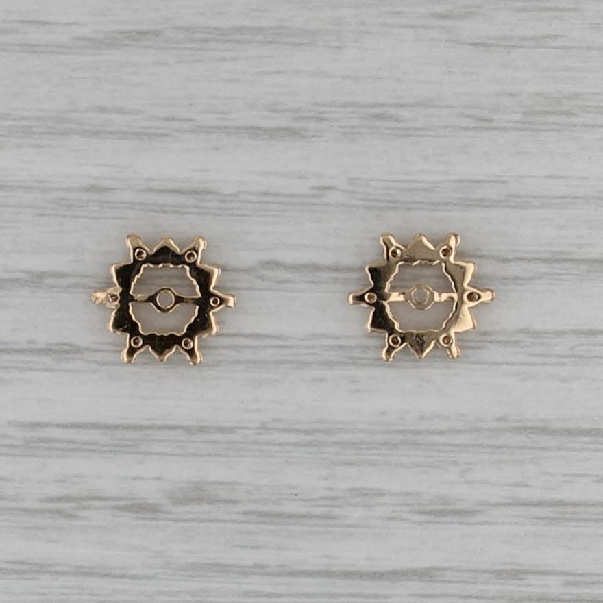 0.18ctw Diamond Earring Jackets Enhancers 14k Yellow Gold for Stud Earrings