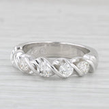 0.90ctw Diamond Wedding Anniversary Ring 14k White Gold Size 7 Stackable