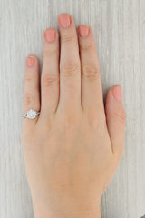 Gray 1ctw Round Diamond Halo Engagement Ring 14k White Gold Size 5.5