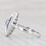 Light Gray New Beverley K 1.50ctw Blue Sapphire Diamond Halo Ring 14k White Gold Size 7.25