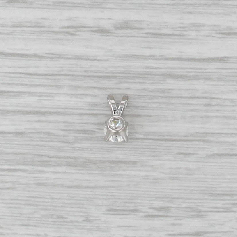 New 0.40ct Diamond Solitaire Pendant 14k White Gold 4 Prong Small Round Drop