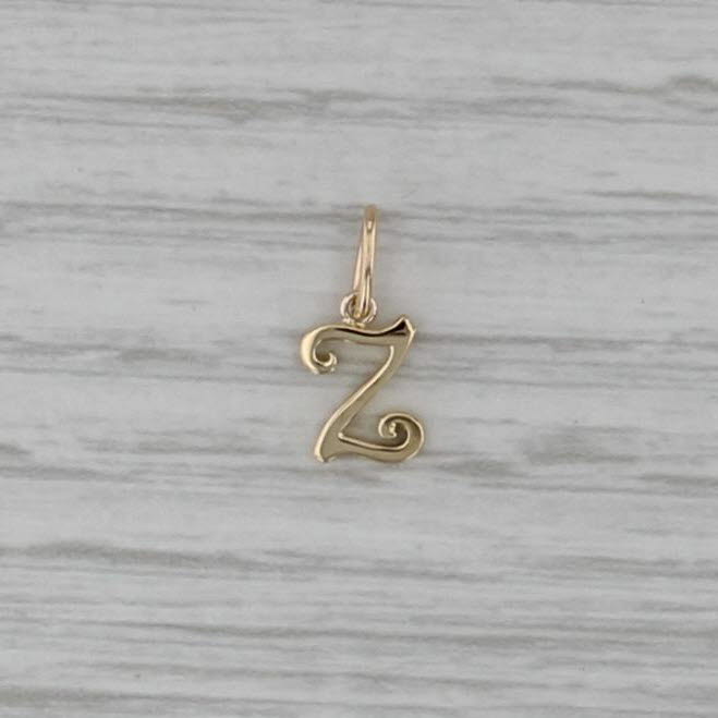 Letter Initial "Z" Charm 18k Yellow Gold Letter Pendant
