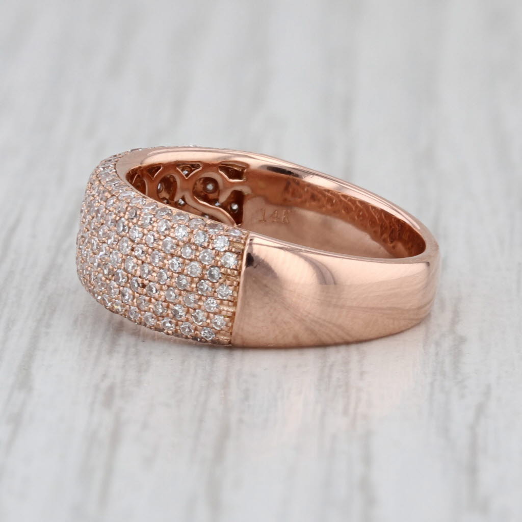 Effy 1ctw Pave Diamond Ring 14k Rose Gold Size 7.25 Anniversary Band