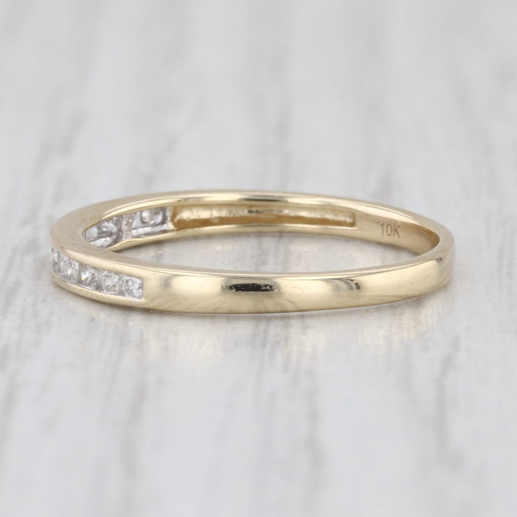 0.12ctw Diamond Wedding Band 10k Yellow Gold Size 7 Stackable Anniversary Ring