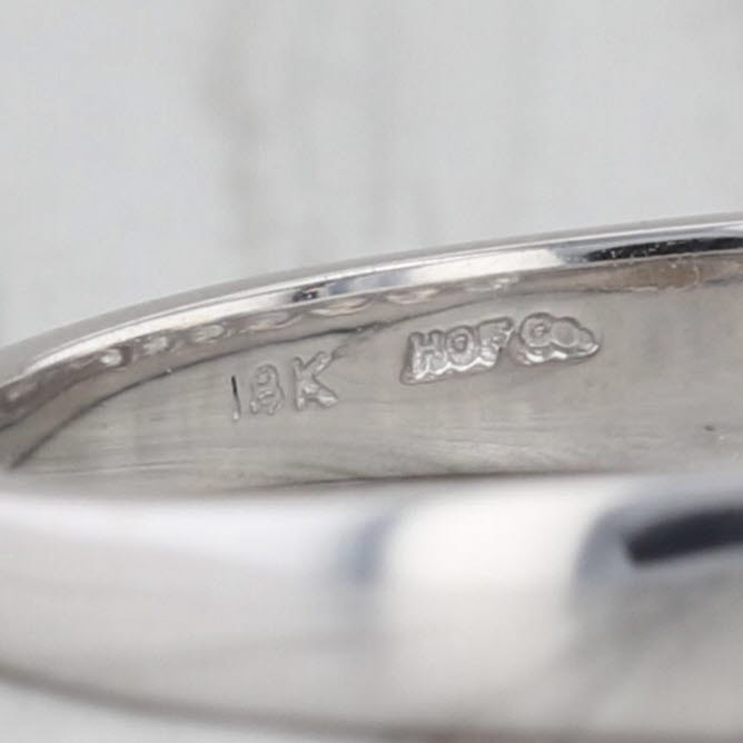 Hearts on Fire 0.70ctw Diamond Wedding Band 18k White Gold Sz 7.5 Ring stackable
