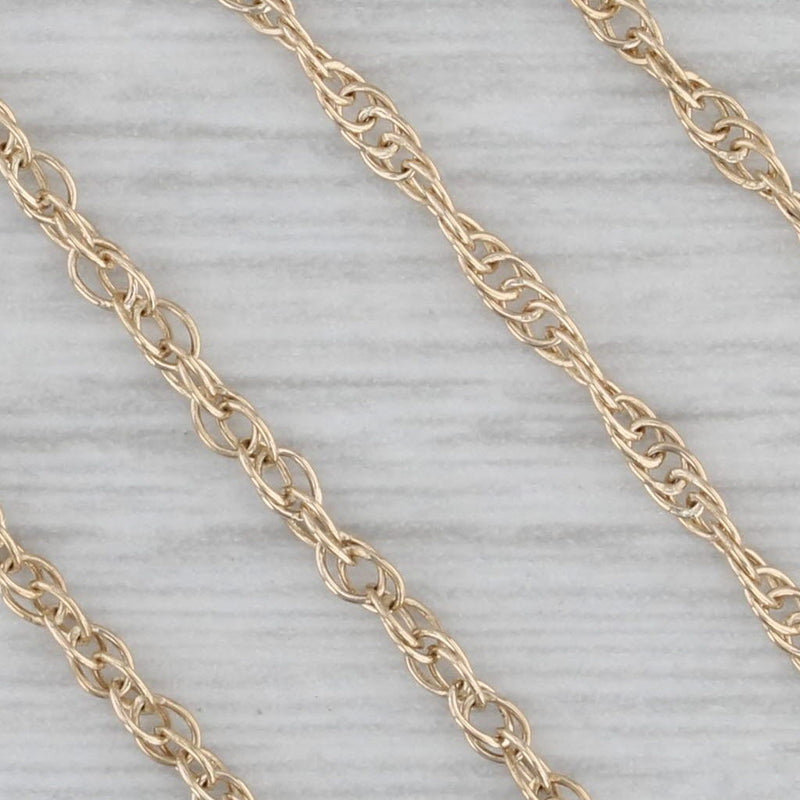 Vintage Diamond Lavalier Pendant Necklace 14k Yellow Gold 15.75" Rope Chain